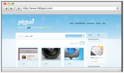 20+免费网页浏览器框架PSD模板素材