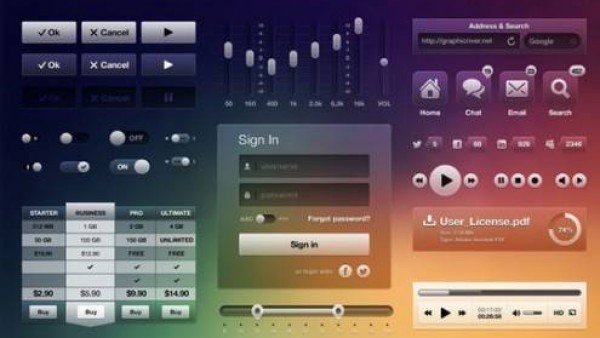 45个新鲜免费的Web用户界面PSD下载