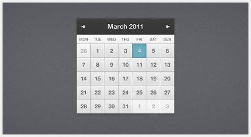 12-calendarpsddesign3 40个优秀免费的日历界面PSD下载