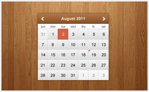 13-calendarpsddesign4 40个优秀免费的日历界面PSD下载