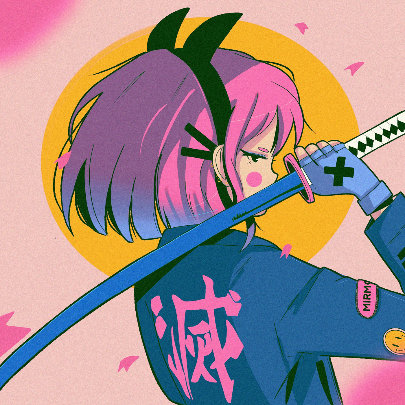 超酷日式元气少女漫画和动漫插图