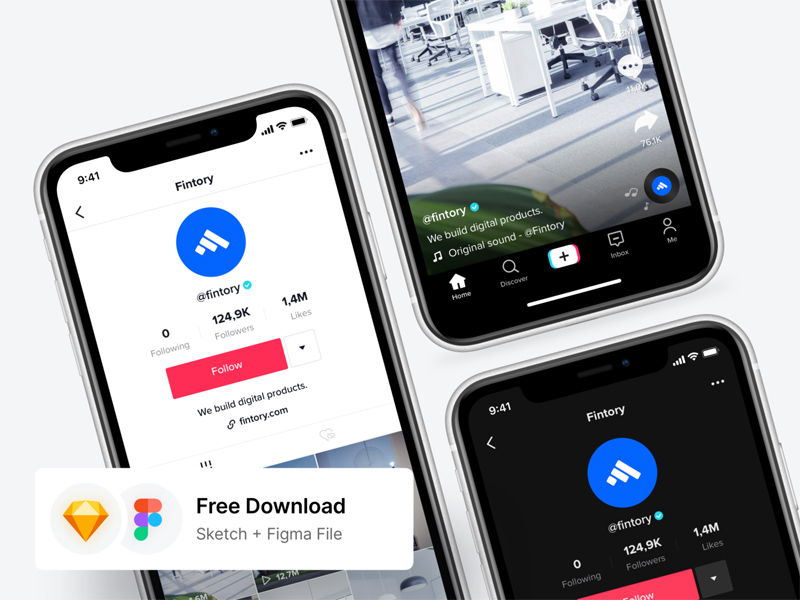 抖音海外版TikTok UI模板源文件下载