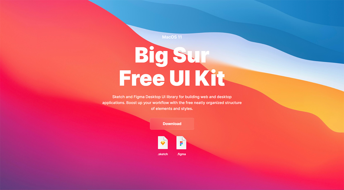 免费下载MacOS 11 Big Sur UI全套界面源文件