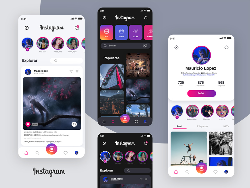 Instagram重新概念设计UI源文件下载