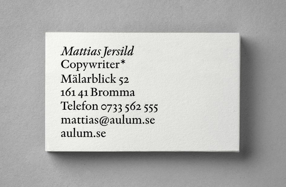 Mattias Jersild 品牌纸品设计