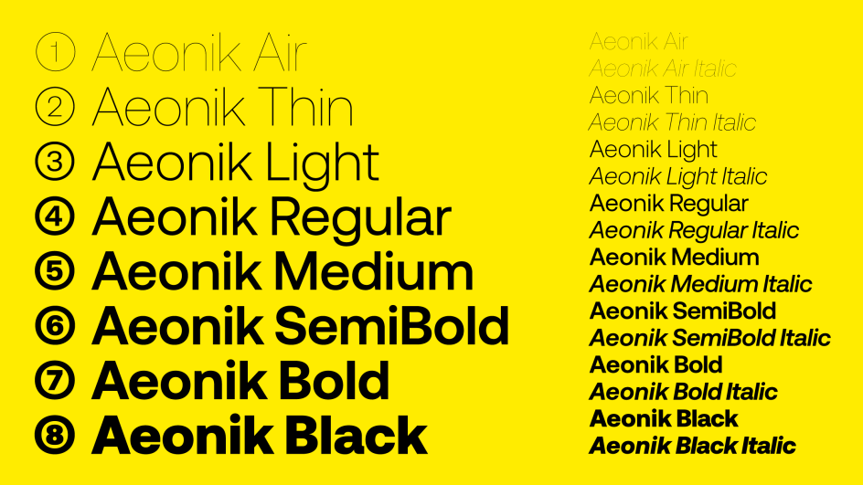Aeonik 字体样张二
