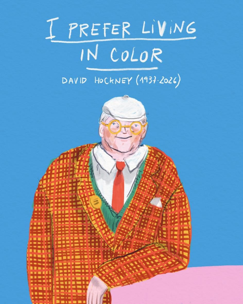 Cel Castella 致敬 David Hockney 的彩色肖像