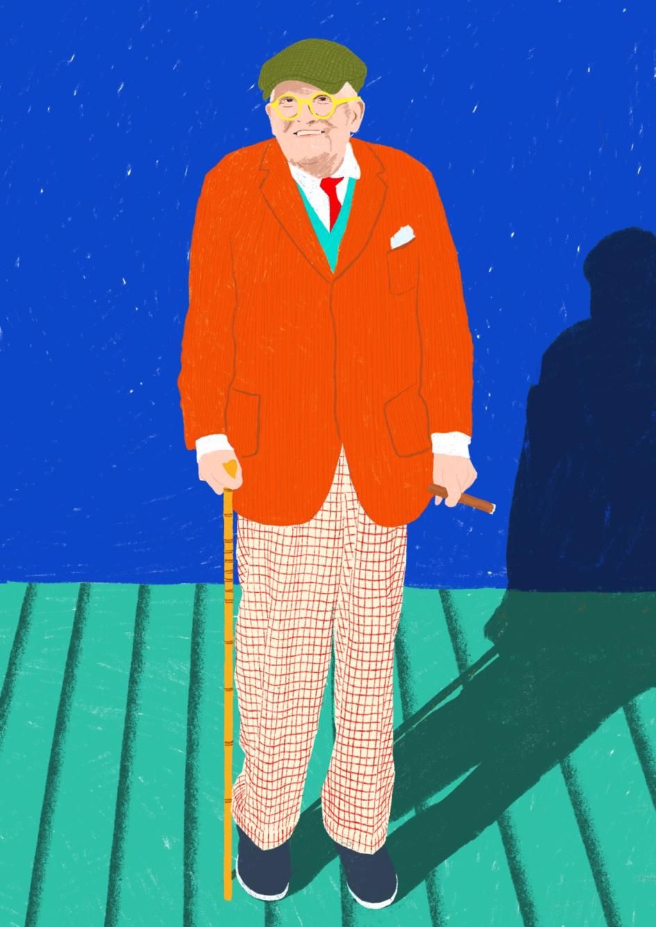 Hello Marine 致敬 David Hockney 的站立肖像