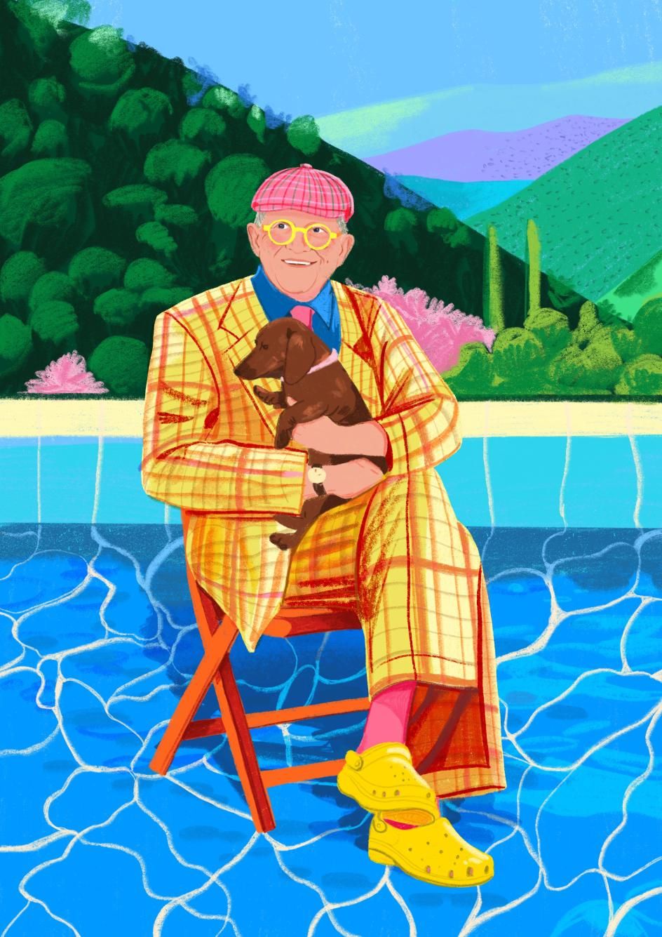 Katie Smith 致敬 David Hockney 的泳池边肖像