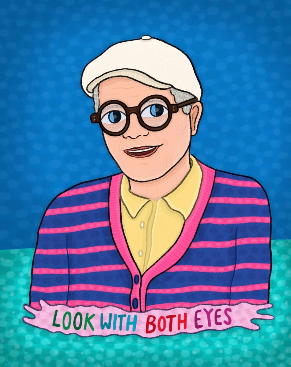 Kimiya Justus 致敬 David Hockney 的手绘肖像