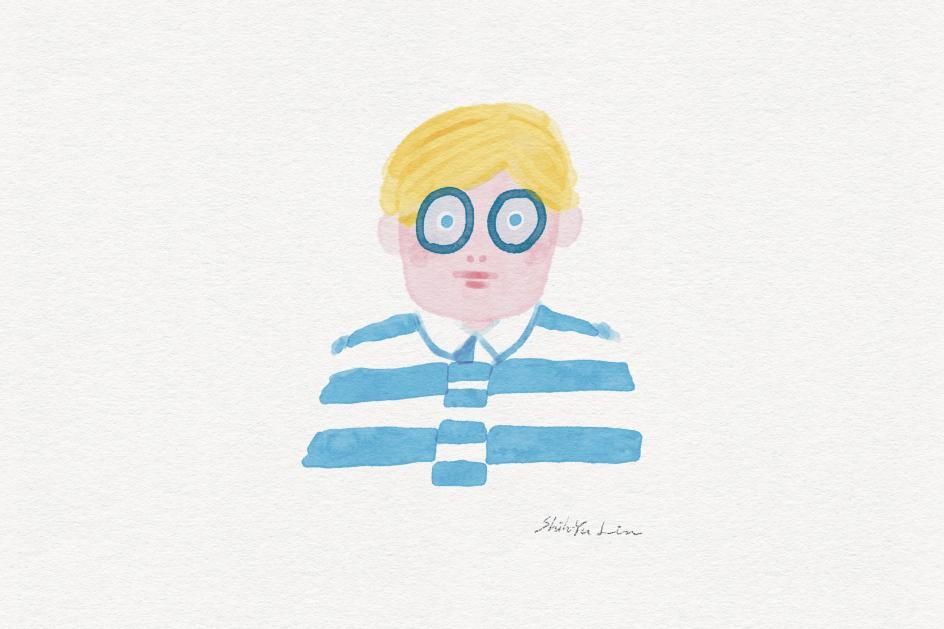 Shih-Yu Lin 致敬 David Hockney 的水彩肖像