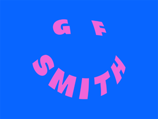 G F Smith 弯曲成笑脸形态的文字标志