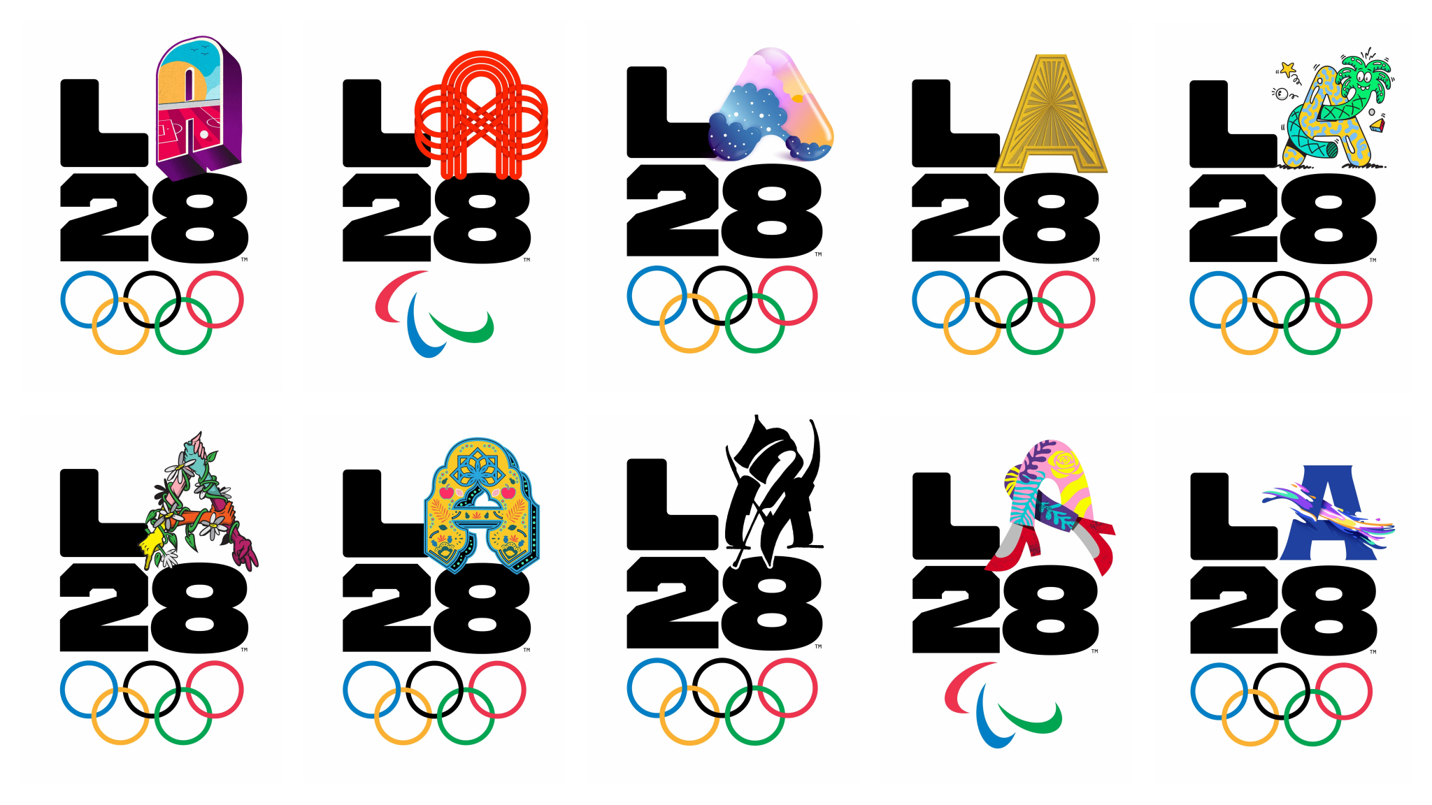 LA28 奥运会可变 A 字标志合集