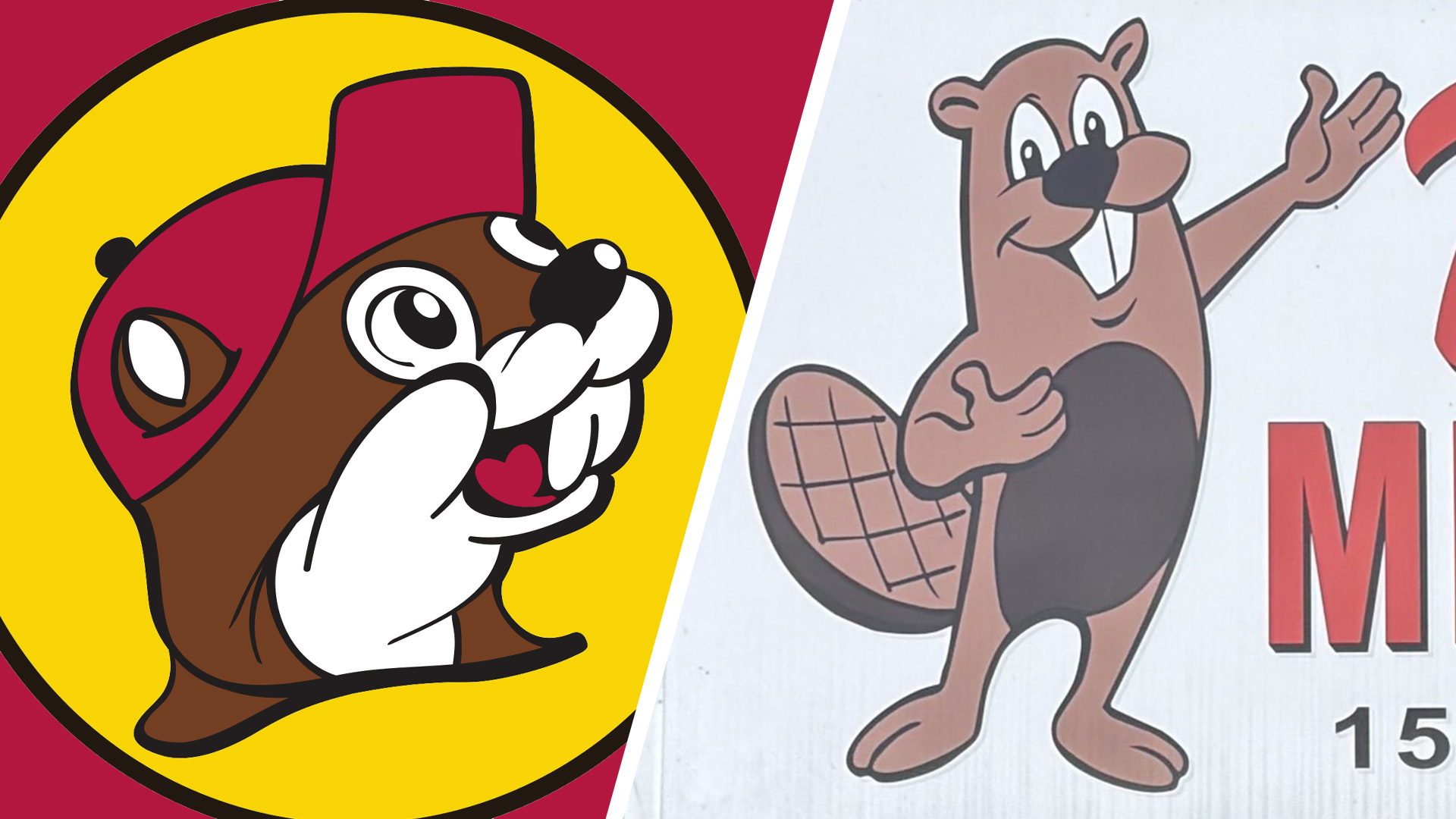 围绕 Buc-ee’s 海狸标志出现的戏仿设计。