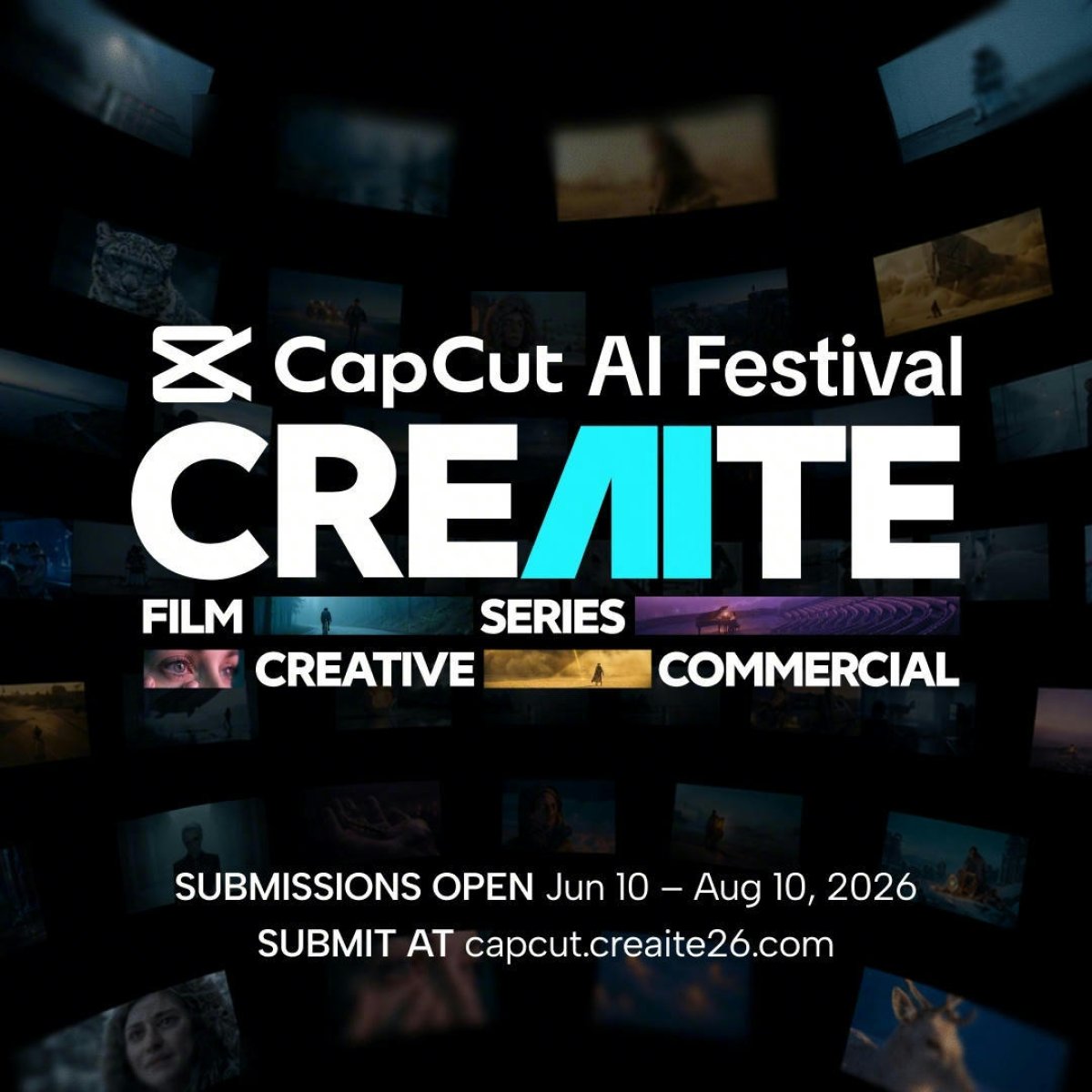 CapCut CRE[AI]TE AI Festival 主视觉。
