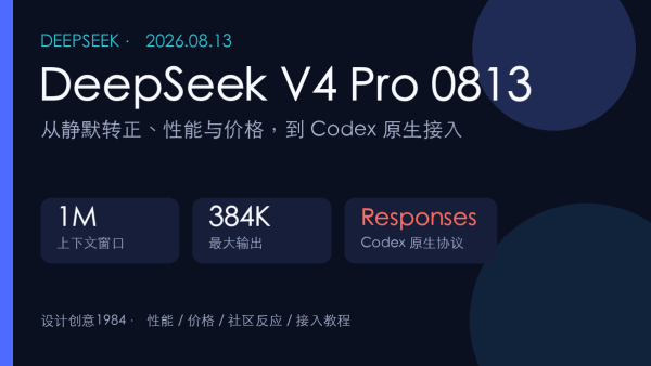DeepSeek V4 Pro 0813 详解：性能、价格、Codex 原生接入与网友反应