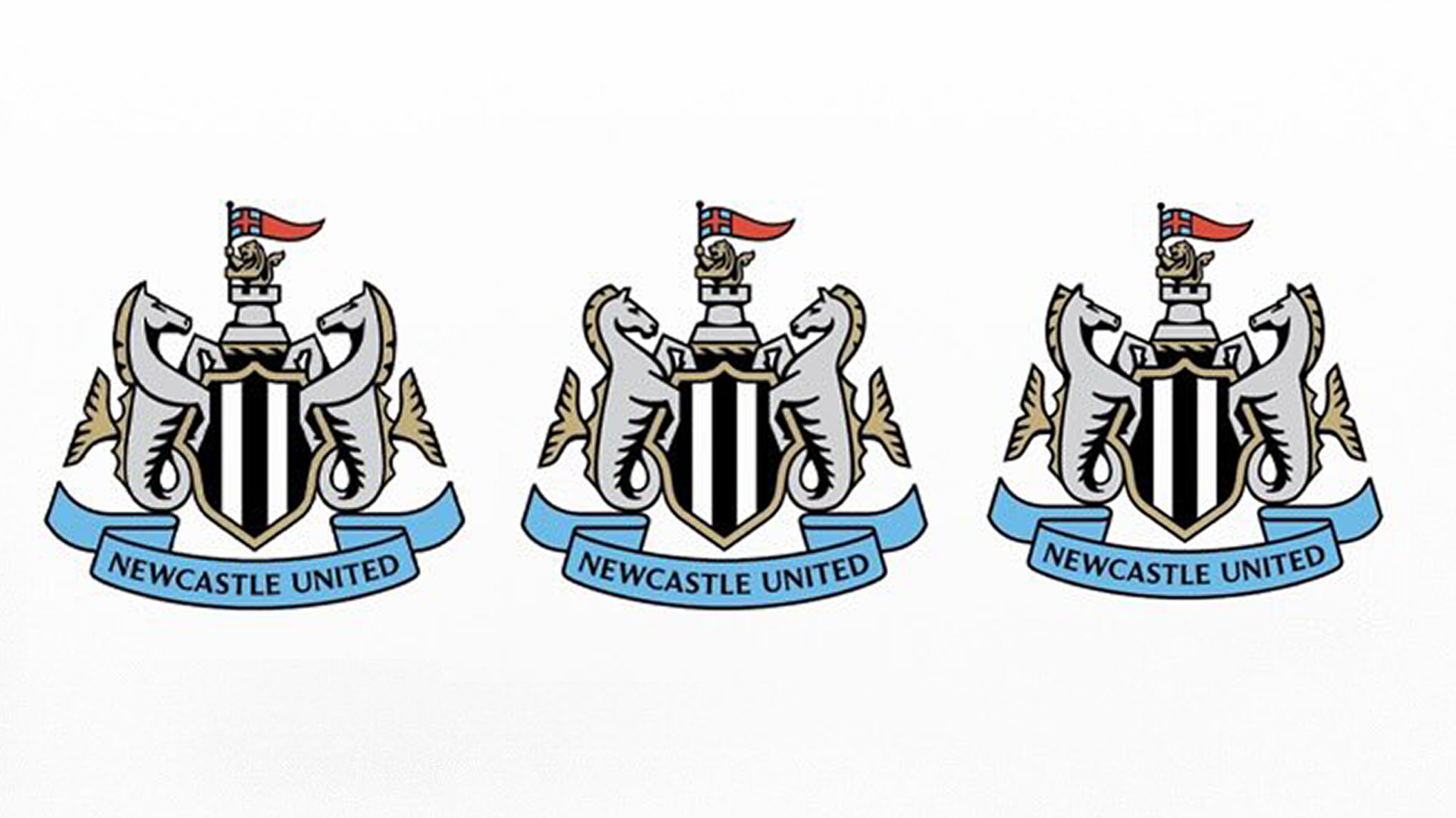 Newcastle United 新徽章三套候选方案。图片来源：Newcastle United / Creative Bloq。