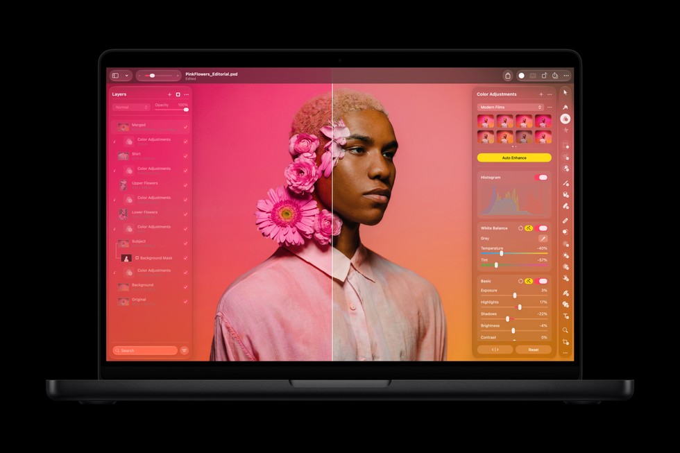 M6 MacBook Pro 上用 Pixelmator Pro 编辑图像
