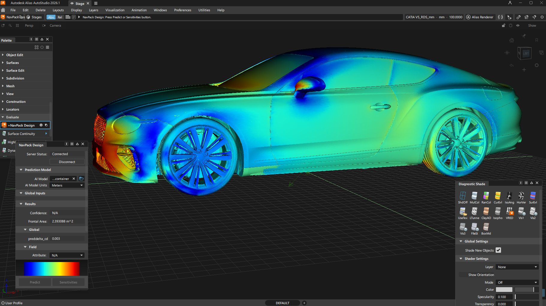 Autodesk 官方的汽车造型与气流可视化画面;图片:Autodesk。