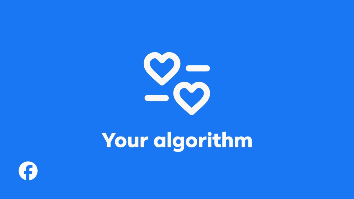 Meta 官方 Your algorithm 公告主图，蓝底心形偏好标识
