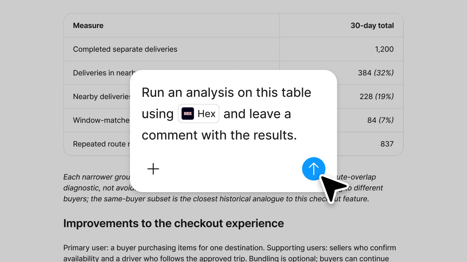 Figma Specs 通过 Hex 连接器分析表格并留下评论的官方示例