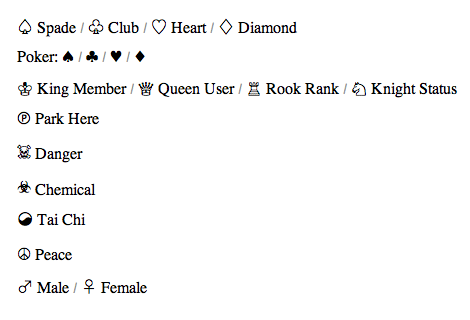 misc symbols