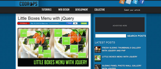 小盒子菜单使用jQuery