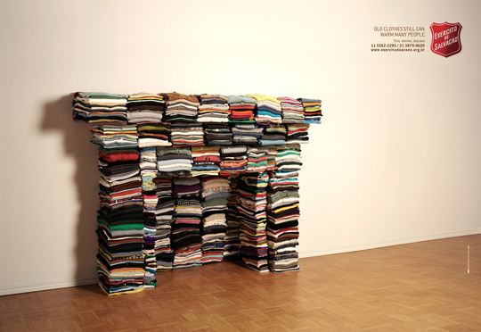 Print Ad - Stacked Clothes Fireplace