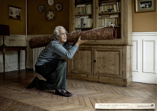 Print Ad - Old Man Carrying a Bazooka Carpet