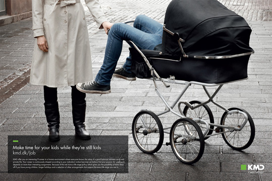 Print Ad - Grown Man on a Baby Carriage