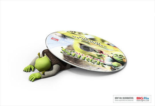 Print Ad - Shrek Under Pirated DVD